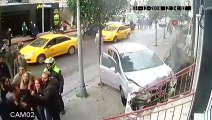 Şişli’de dehşet anları kamerada...Şişli'de bir sürücü, aracıyla kovaladığı kadının otomobiline çarparak kaza yapmasına neden oldu