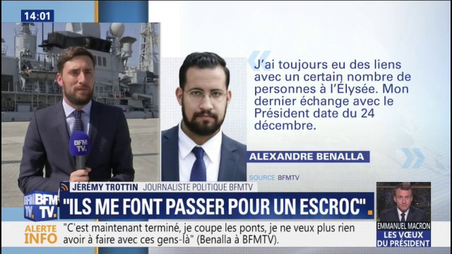 Ils me font passer pour un escroc. Ce qu'a confié Alexandre Benalla à l'un de nos journalistes sur ses échanges avec l'Élysée