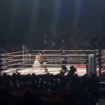 Floyd Mayweather drops Tenshin Nasukawa and the fight is called of