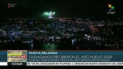 Nueva Zelanda: reciben 2019 con festival de fuegos artificiales