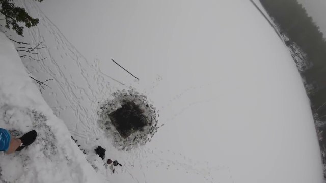 Ce fou saute de 11m de haut dans un trou dans la banquise ! Dans l'eau gelée...