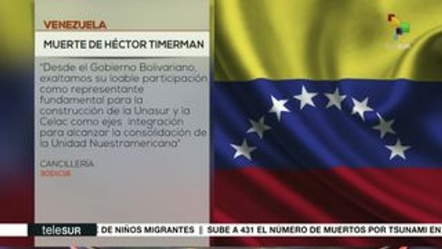 Venezuela envía condolencias a argentinos por muerte de Timmerman