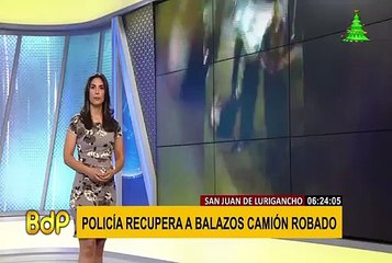 Policía recupera a balazos camión robado en San Juan de Lurigancho