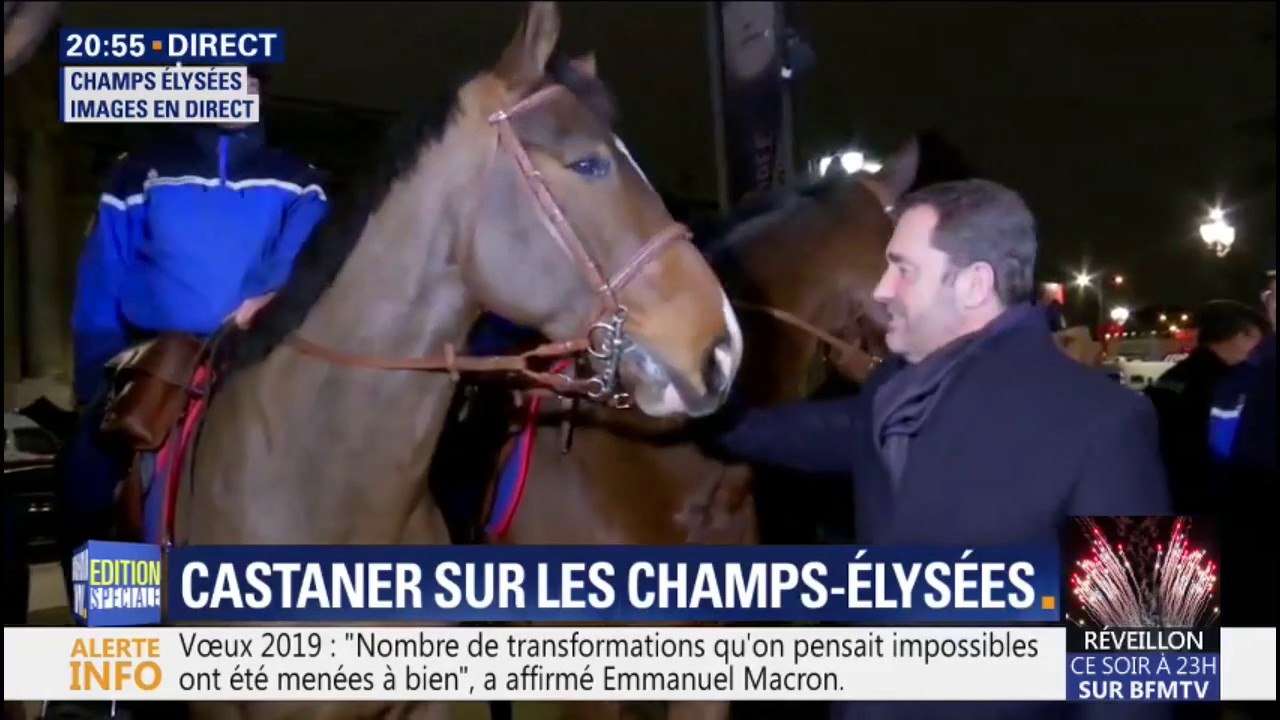 Christophe Castaner est sur les Champs-Elysées pour saluer les forces de l'ordre