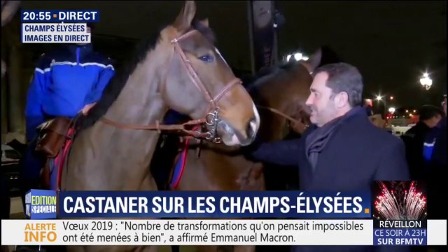 Christophe Castaner est sur les Champs-Elysées pour saluer les forces de l'ordre
