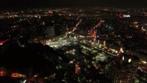 Taksim Meydanında Yeni Yıl Coşkusu Havadan Görüntülendi