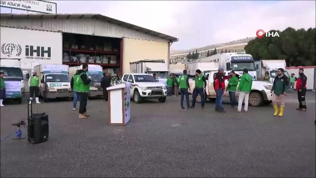- Suriye'deki sel mağdurlarına yardım konvoyu- İdlib'te şiddetli yağışın sele dönüşmesiyle çadırsız kalan sivillere İHH ve Bursa Fetih-Der tarafından insani yardım malzemesi ulaştırıldı