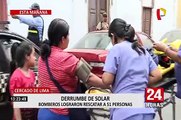 Cercado de Lima: más de 50 personas rescatadas tras derrumbe en solar