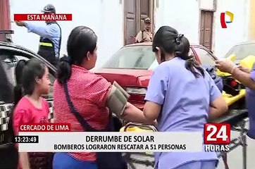 Cercado de Lima: más de 50 personas rescatadas tras derrumbe en solar