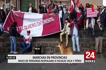Marchas en el interior del país tras remoción de fiscales Domingo Pérez y Rafael Vela