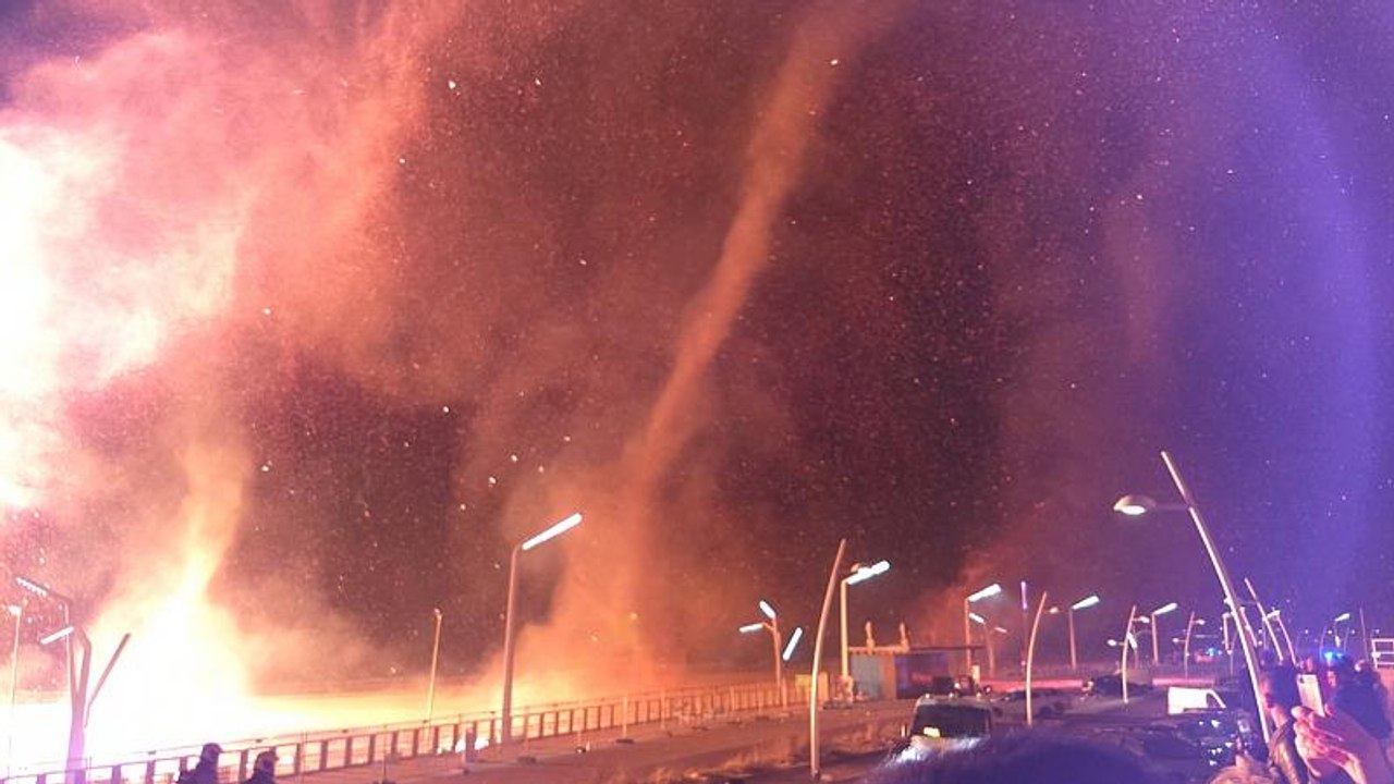 New Year 'firenado' threatens Dutch seaside resort