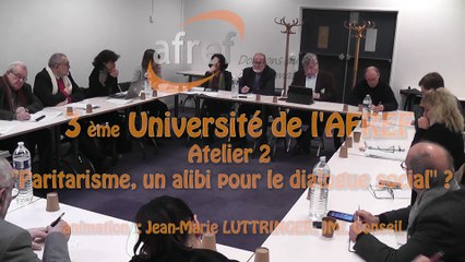 AFREF Université Atelier 2 Paritarisme un alibi pour le dialogue social ?
