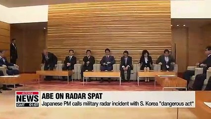 Japanese PM calls military radar incident with S. Korea "dangerous act"