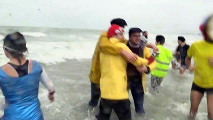 Hundreds of swimmers brave the cold in Dunkirk