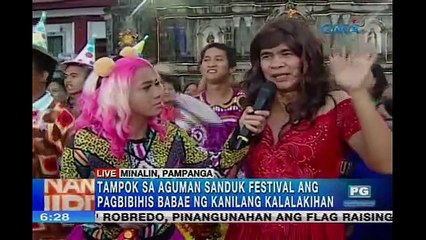 Unang Hirit: Mga kalalakihan sa Minalin, Pampanga, nagbibihis-babae sa kanilang Aguman Sanduk Festival