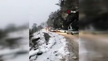Alanya'nın kırsalında kardan ulaşıma kapanan yol açıldı