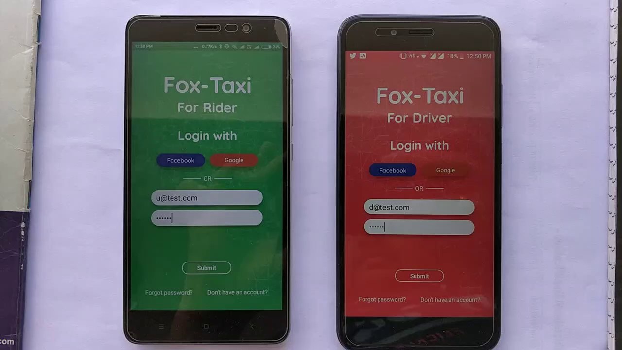 Fox Taxi - Uber Clone App Live Demo - User & Driver Work Flow of Uber Clone - White Label Fox