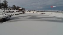 Buz Tutan Ladik Gölü Havadan Görüntülendi