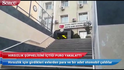 Hırsızlık şüphelisini içtiği puro yakalattı