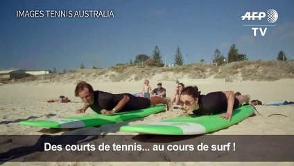 Tennis: les Français Pouille et Cornet font du surf en Australie