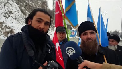 Doğu Türkistan için yürüyen grup Kızılcahamam'da - ANKARA
