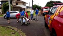 Motociclista fica ferido em colisão de trânsito no Pioneiros Catarinenses