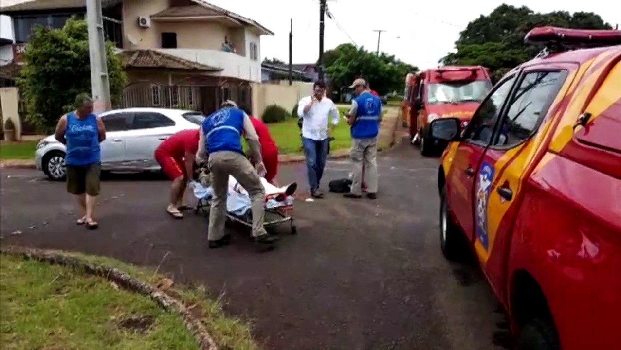 Motociclista fica ferido em colisão de trânsito no Pioneiros Catarinenses