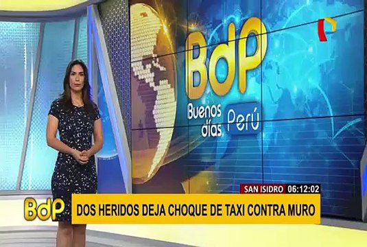 San Isidro: dos heridos deja choque de taxi contra muro