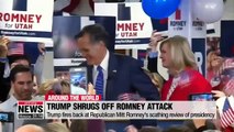 Trump fires back at Republican Mitt Romney's scathing review of presidency