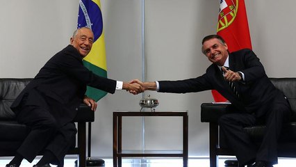 Marcelo Rebelo de Sousa no Palácio do Planalto para um "encontro de irmãos"
