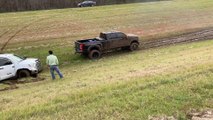 Ford Truck Pulls Brand New Toyota Tundra out of Rut