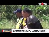 Rel Kereta Jalur Bogor-Sukabumi Longsor