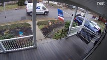 Delivery Driver Takes Package from Rival Company