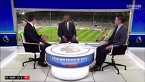 Gary Neville getting heckled by a newcastle fan through the studio window