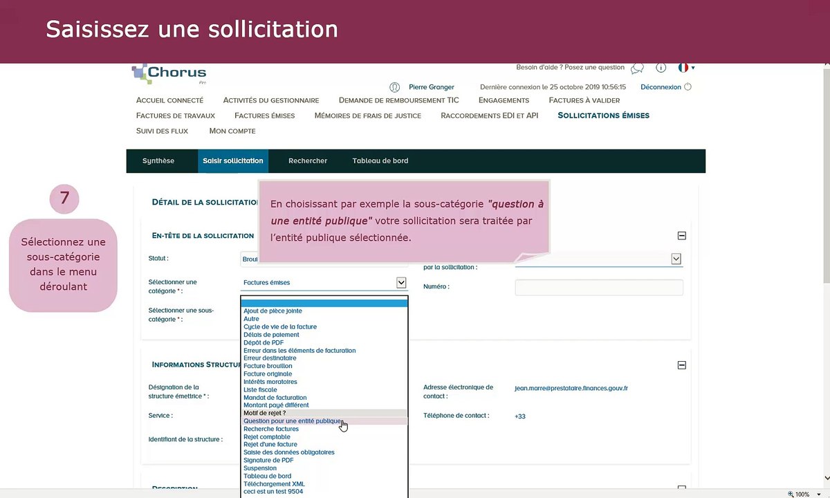 Tutoriel Chorus Pro V2 - Saisir une sollicitation