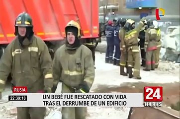 Rusia: bebé fue rescatado con vida tras derrumbe de edificio