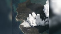 Imágenes evidencian el derrumbe del volcán indonesio que provocó un tsunami