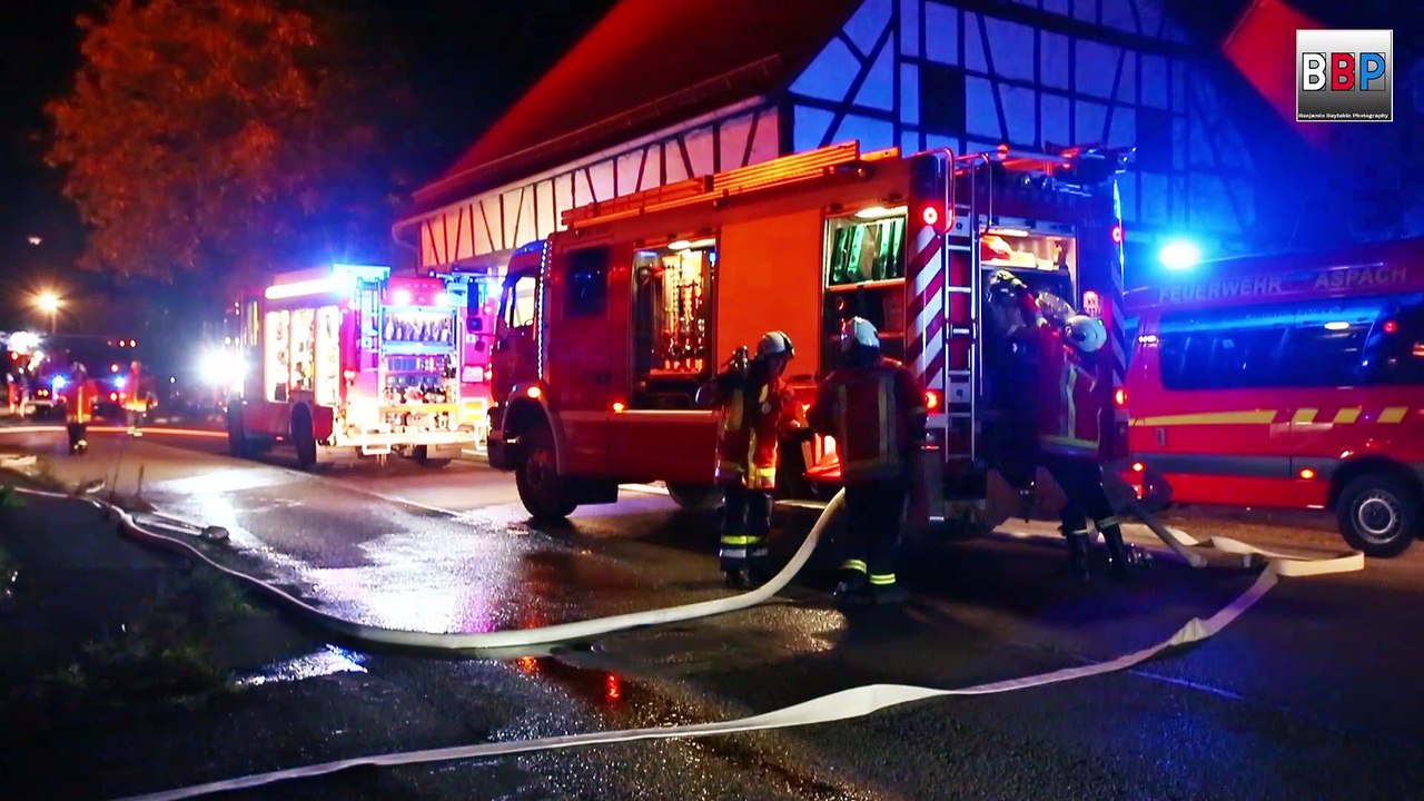 **firefighter set inferno** großbrand kirchberg-frühmeßhof, germany, 22.09.2018.
