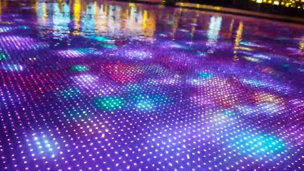 Colorful Laser Lighting in Water at Global Village, Dubai