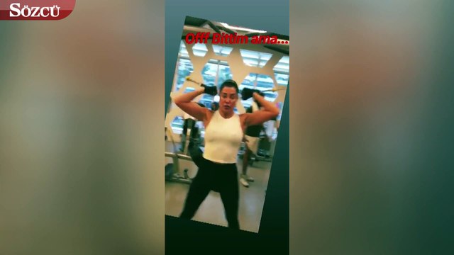 Deniz Akkaya spor salonunda