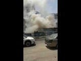 عاجل | حريق مروع وإشتعال اتوبيس نقل عام بالكامل بشارع مصطفي النحاس بمدينة نصر