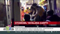 Otomobil yayalara çarptı