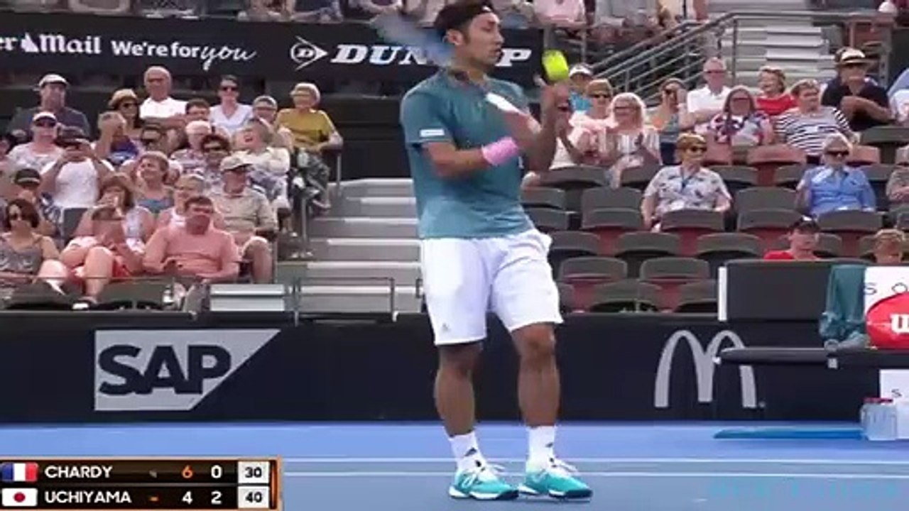 Yasutaka Uchiyama vs Jeremy Chardy  Brisbane 250 Highlights
