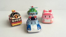 4 Robocar Poli Die Cast Toys Poli Roy Amber Helly 로보카 폴리 로이 엠버 헬리 - Unboxing Demo Review