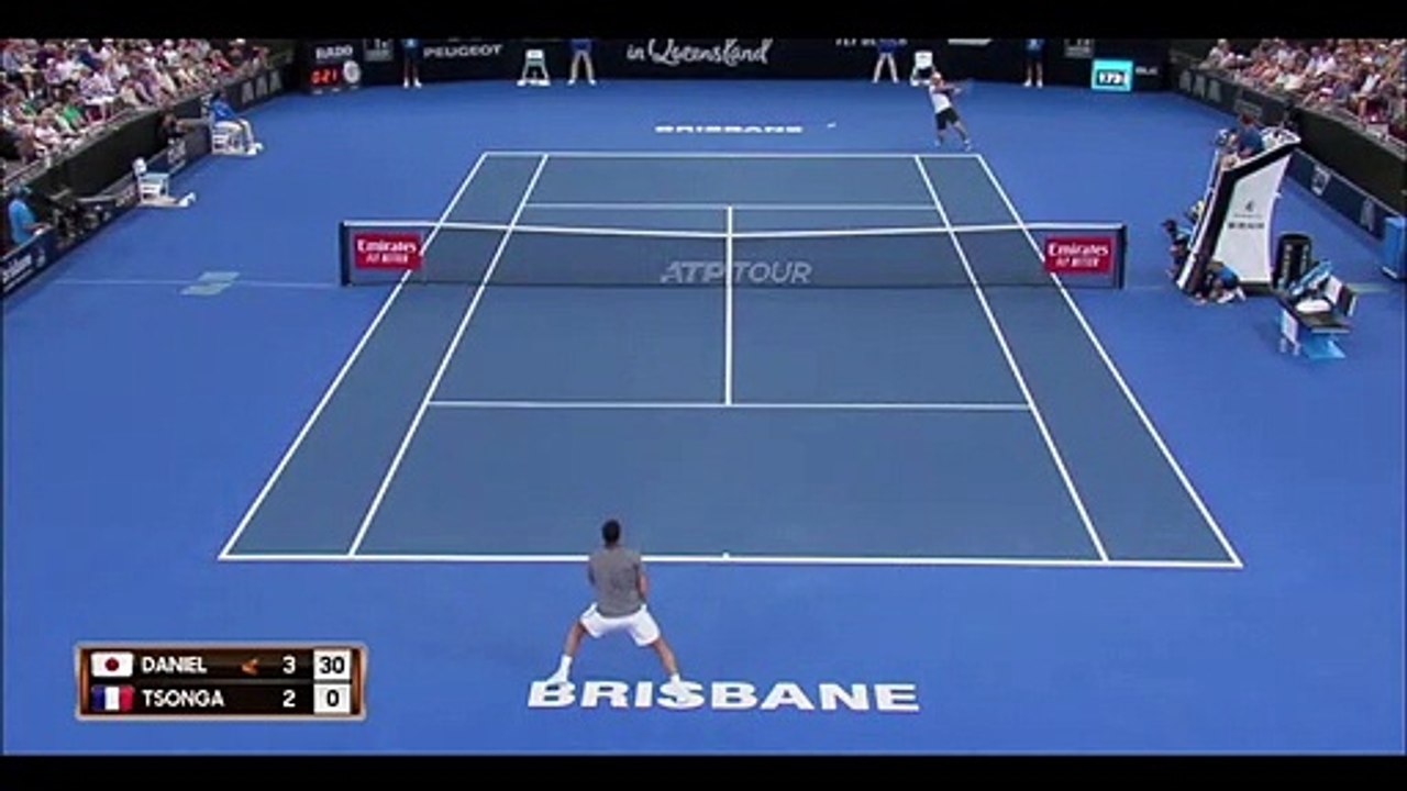 Jo-Wilfried Tsonga vs Taro Daniel Brisbane 2019 Highlights