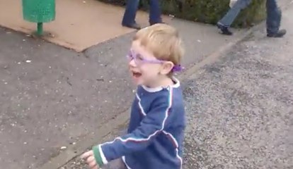 Three-Year-Old Boy Wears Glasses for the First Time