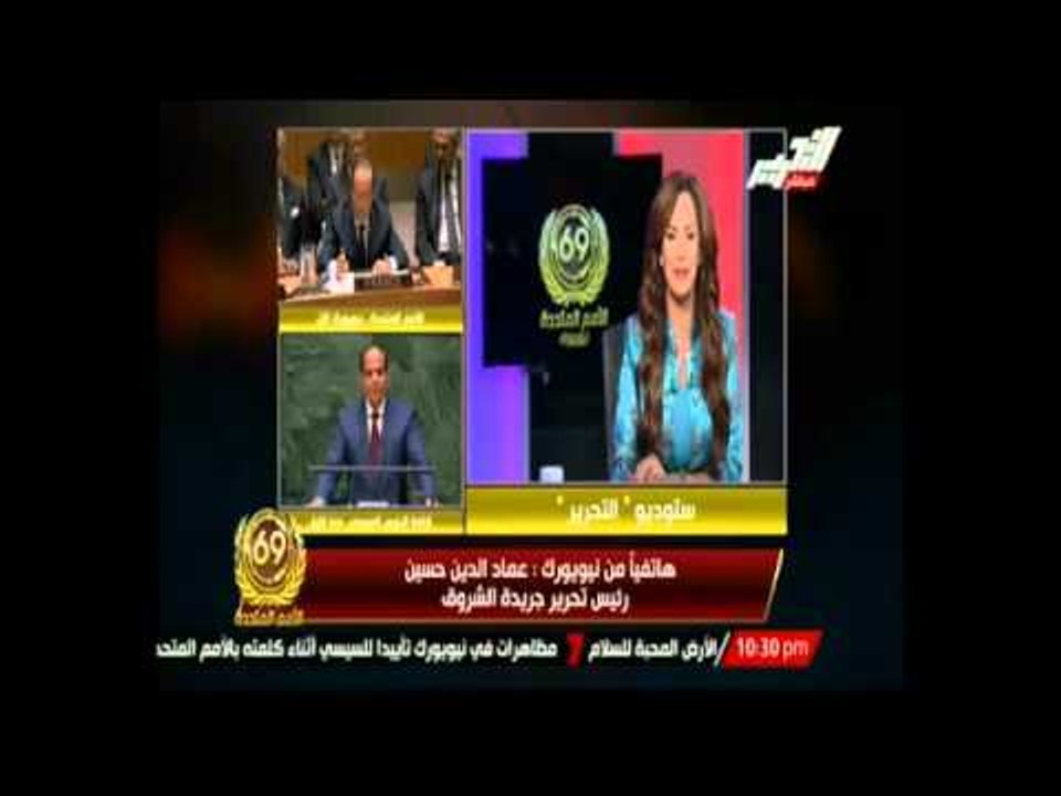 رئيس تحرير جريدة الشروق عماد الدين حسين من نيويورك يصف الأجواء للمصرين أمام مقر الأمم المتحدة