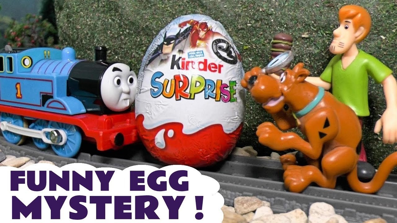 Surprise Egg Prank with Scooby Doo and Thomas and Friends, who is replacing the surprise toys in the kinder eggs? A fun toy story video for kids and preschool children