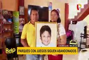 Familiares de niño muerto en parque de Chorrillos aún no encuentran justicia
