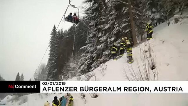 Skiing tourists in Austria rescued from a chairlift
